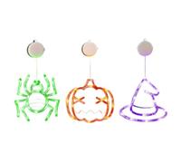 Halloween Window Lights, Suction Cup Set, Effortless Setup, Pumpkin-Shaped LED Decor, Bright Reusable for Spooky Decoration in Home, Window, Yard, Porch, Classroom, Or Café Use