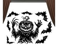 Halloween Window Stickers Spooky Pumpkin Bat Mirror Clings Decoration