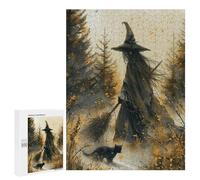 Halloween Witch and Cat Puzzle 1000 Pièces Educa Jouet en Bois Cadeau Unique Décoration Intérieure Jeu Éducatif Challenge Toy Adultes Et Enfants À Partir De 14 Ans 500 PCS