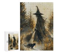 Halloween Witch and Cat Puzzle 1000 Pièces Educa Jouet en Bois Cadeau Unique Décoration Intérieure Jeu Éducatif Challenge Toy Adultes Et Enfants À Partir De 14 Ans 300 PCS