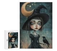 Halloween Witch Art Print Puzzle 1000 Pièces Educa Jouet en Bois Cadeau Unique Décoration Intérieure Jeu Éducatif Challenge Toy Adultes Et Enfants À Partir De 14 Ans 300 PCS
