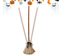 Halloween Witch Broom, 9.84x39.37 Inches Animated Floating Broom With Light And Motion Sensor | Spooky Sound, 43.3 Inch Tall Halloween Decoration - For Hallway Yard Display Party Entryway Patio Garden