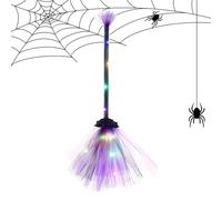Halloween Witch Broom - Afficier à balais LED rougeoyant, accessoire de sorcière décoratif pour costume de cosplay fête, ornement festif éclairé pour Halloween Indoor Outdoor Yard Patio Garden Home, 2