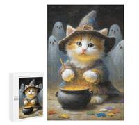 Halloween Witch Cat Brew-1 Puzzle 1000 Pièces Educa Jouet en Bois Cadeau Unique Décoration Intérieure Jeu Éducatif Challenge Toy Adultes Et Enfants À Partir De 14 Ans 1000 PCS