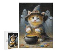 Halloween Witch Cat Brew-1 Puzzle 1000 Pièces Educa Jouet en Bois Cadeau Unique Décoration Intérieure Jeu Éducatif Challenge Toy Adultes Et Enfants À Partir De 14 Ans 500 PCS