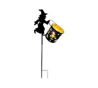 Halloween Witch Cauldron Garden Light 61cm Iron Black | Sturdy Iron Construction, 61cm Witch With 10cm Bucket, pour ideal For Outdoor Parties And Trick-or-treating, Easy Setup