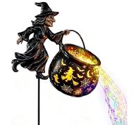 Halloween Witch Cauldron Garden Light, Colorful Potion Flow Yard Stake