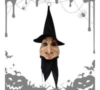 Halloween Witch Decor, Blinking Light-Up Witch Ornaments with Sound Effects, Spooky Photo Prop and Prank Decoration for Indoor Outdoor Haunted House, Garden, Yard, Party Stage Display