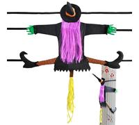 Halloween Witch Decor, Crashing Mystic Trees Ornament, Funny Halloween Prop, Festive Yard Decoration for Door, Garden, Porch, Pillar, Tree, Festival, 39.37x31.5 inches, Purple