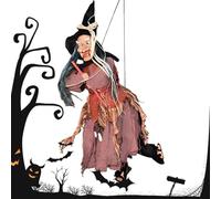Halloween Witch Decor Scary Noises Lighted Eyes Figurine Crafts