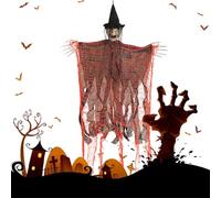 Halloween Witch Decoration, Spooky Outdoor Ornament, Scary Yard Prop 37.8x23.62 inches, Weather-Resistant Design, Easy Setup, Perfect for Home Garden Patio Lawn Tree Bedroom Halloween Party