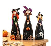 Halloween Witch Decorations - 3pcs Wooden Farmhouse Tables Centerpieces