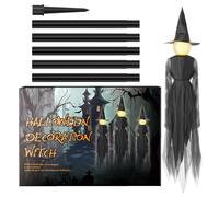 Halloween Witch - Décorations d'Halloween | Marqueurs de voie des sorcières | Ensemble de pieu effrayant brillant avec des sorcières | Décoration de la cour d'Halloweens | Entardes d'éclairage extérie