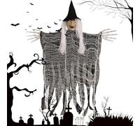Halloween Witch Decorations, Scary Outdoor Witch Decor for Yard, Porch, Lawn, Or Patio, Indoor Halloween Ornaments for Party Supplies, Garden, Farmhouse Display, 37.8x23.62 inches