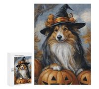 Halloween Witch Dog Art Print-5 Puzzle 300 Pièces Educa Jouet en Bois Cadeau Unique Décoration Intérieure Jeu Éducatif Challenge Toy Adultes Et Enfants À Partir De 14 Ans 300 PCS