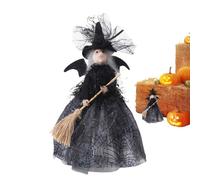 Halloween Witch Doll - Figure de tissu Figurine Spooky Ornement, topper effrayant | Taille pleine avec un chapeau pointu, décoration de maison hantée pour le plateau de cheminée Party Party Home Decor