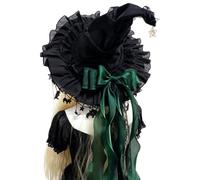 Halloween Witch Hat - Wide Brim Gothic Bow Halloween Cosplay Costume