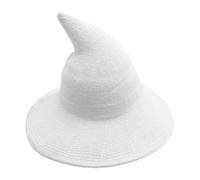 Halloween Witch Hat - Women’s Knitted Pointed Cosplay Hat With Soft Stretch Fabric, Breathable Party Accessory | Witch Headwear For Men Ladies Adults Dress Up Masquerade Haunted House Holiday Costume