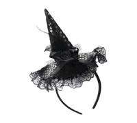 Halloween Witch Headband Sequin Hat Bow Lace Costume Headwear For Girls