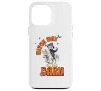 Halloween Witch Horse Funny Witch Way to The Barn Farm Coque pour iPhone 13 Pro Max