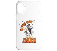 Halloween Witch Horse Funny Witch Way to The Barn Farm Coque pour iPhone 16 Plus