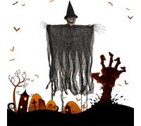 Halloween Witch Ornaments, Horror Decor, 37.8x23.62 inches Photo Prop, Scary Themed Figurines for Indoor Bedroom, Farmhouse, Porch, Patio, Yard, Haunted House, Photography Room, Holiday Display