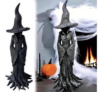 Halloween Witch Statue Resin Figure, Figurine de sorcière pour décoration Mystique de la Maison, décoration décorative de Bourse Debout, décoration de Statues de thèse de maltropie mystérieuse 30cm