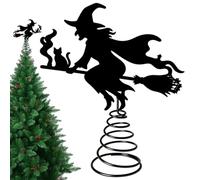 Halloween Witch Tree Ornaments Black Iron LED Hanging Decor Set For Trees