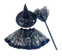 Halloween Witch Tutu Outfit - 3-Piece Girls Costume Set | Witch Tutu Skirt