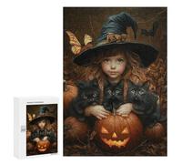 Halloween Witch with Black Cats -1 Puzzle 1000 Pièces Educa Jouet en Bois Cadeau Unique Décoration Intérieure Jeu Éducatif Challenge Toy Adultes Et Enfants À Partir De 14 Ans 300 PCS