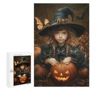 Halloween Witch with Black Cats -1 Puzzle 1000 Pièces Educa Jouet en Bois Cadeau Unique Décoration Intérieure Jeu Éducatif Challenge Toy Adultes Et Enfants À Partir De 14 Ans 1000 PCS