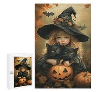Halloween Witch with Black Cats Puzzle 1000 Pièces Educa Jouet en Bois Cadeau Unique Décoration Intérieure Jeu Éducatif Challenge Toy Adultes Et Enfants À Partir De 14 Ans 1000 PCS