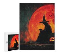 Halloween Witch with Jack-o'-Lantern Puzzle 1000 Pièces Educa Jouet en Bois Cadeau Unique Décoration Intérieure Jeu Éducatif Challenge Toy Adultes Et Enfants À Partir De 14 Ans 500 PCS