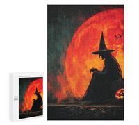 Halloween Witch with Jack-o'-Lantern Puzzle 1000 Pièces Educa Jouet en Bois Cadeau Unique Décoration Intérieure Jeu Éducatif Challenge Toy Adultes Et Enfants À Partir De 14 Ans 1000 PCS