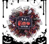 Halloween Witch Wreath | Artificial Spider Web Wreath LED Lights Halloween
