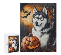 Halloween Wolf with Jack-o'-Lantern-2 Puzzle 1000 Pièces Educa Jouet en Bois Cadeau Unique Décoration Intérieure Jeu Éducatif Challenge Toy Adultes Et Enfants À Partir De 14 Ans 500 PCS