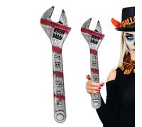 Halloween Wrench, Bloody Simulation Prop, Horror Party Decor Cosplay Costume Accessory for Role Playing Bars Gatherings Escape Rooms Events and Holiday Activities, 17.72x4.72x1.38 in
