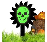 Halloween Yard Decorations - 20x30x0.5cm Luminous Skull Yard Stakes Garden Signs - Easy Mysterious Setup Halloween Decorations For Outdoor Holiday Graveyard Ground Porch Pathway Backyard Patio Indoor