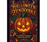 Halloween Zendoodle Coloring Book for Adults, 40 Printable Pages, Instant Download PDF, 8.5x11, Spooky Mandala Designs
