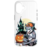 Halloween Zombie Loup Gamer Château Hanté Vidéo Gaming Coque pour iPhone 16