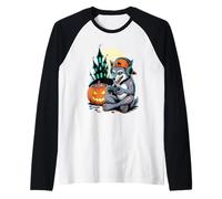 Halloween Zombie Loup Gamer Château Hanté Vidéo Gaming Manche Raglan