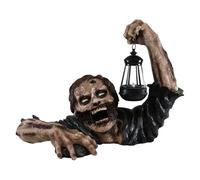 Halloween Zombie | Statue zombie avec lanterne LED | Stary Zombi Garden Statues for Yard | Ornements de jardin effrayants | Décor d'horreur en plein air pour l'affichage et la fête d'Halloween