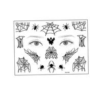 Halloween Zombie Tattoos temporaires, 125 x 170 mm imperméable Fake Spider Bat Tattoo, Halloween Makeup Stickers for Halloween Party Prop et Cosplay WA-F004