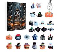 Halloweens Calendar 2025 - Boîte à rebours d'Halloween avec figurine | Figures d'horreur de collection de effrayante | Compte à rebours à Halloweens Decoration | Mini figures Horreur de p