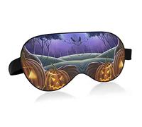 Hallowen Pumkins Under Tree Trees Masques pour les yeux Blocs de couverture Masque de sommeil léger Couverture d'ombre avec bandeau relaxant pour les yeux avec sangle de tête réglable pour hommes femm