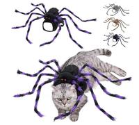 Hallowmas Vêtements pour animaux de compagnie Grande araignée Transformation Tenue pour chien Vêtements drôles Araignée Costume réaliste Vêtements en peluche effrayante