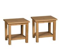Hallowood Furniture Waverly Lot de 2 petites tables d'appoint en chêne clair, table console, table basse en bois massif pour salon, table de chevet, table de téléphone, table d'appoint