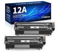 Halloya 12A Compatible pour HP 12A Q2612A pour HP LaserJet 1010 1012 1015 1018 1020 1022 1022n 1022nw 3020 3030 3050 3052 M1055 M1319 M1319f (Noir, 2-Pack)