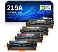 Halloya 219A MFP 3302FDW Toner Compatible pour 219A 219X pour Color Laserjet Pro MFP 3302FDW 3302SDW 3302FDN 3302FDNG 3302FDWG 3302SDWG 3202DN 3202DW W2190A (Noir Cyan Jaune Magenta, Con Chip)