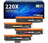 Halloya 220X Toner Compatible pour HP 220X 220A Toner Color Laserjet Pro MFP 4302dw 4302fdw 4202dw 4202dn 4302fdn Noir Cyan Jaune Magenta,W2200X W2201X W2202X W2203X avec Puce 4PK